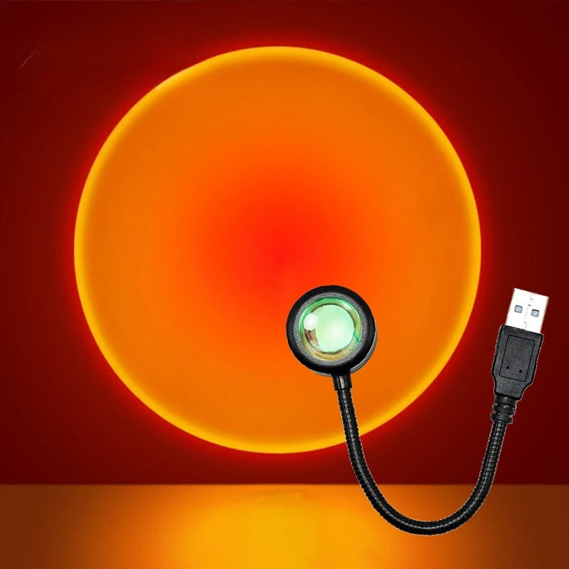 Sunset Projection Lamp, USB Home Decoration Atmosphere Lamp, Multi-angle Rotatable, Suitable for Home Living Room and Bedroom